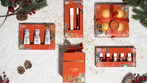 Panier cadeau Noël bois rouge et blanc - Spécialiste emballage cadeau