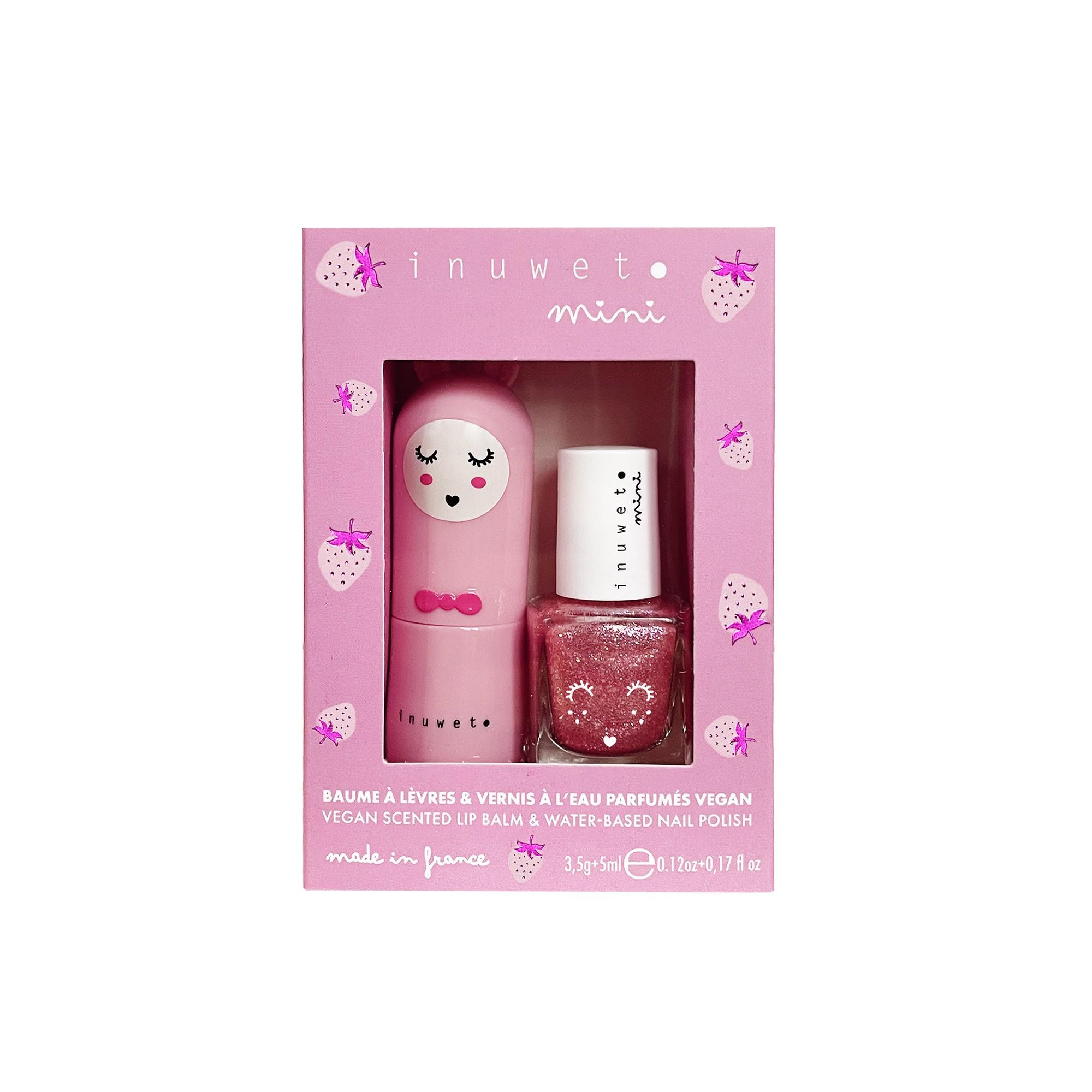 Set Rose Duo Lipbalsem en nagellak - Aardbei