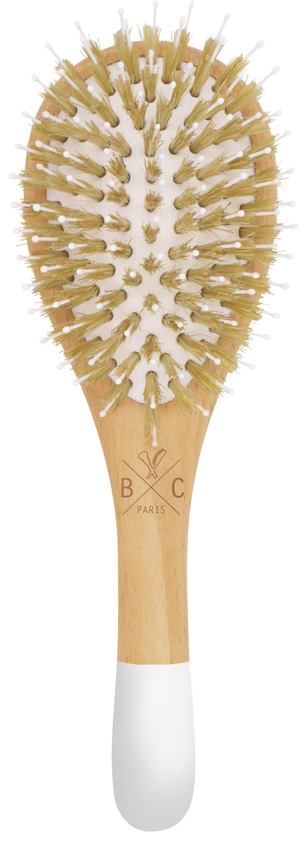 Brosse en bois démêlante et lissante petit format - picots sanglier & nylon