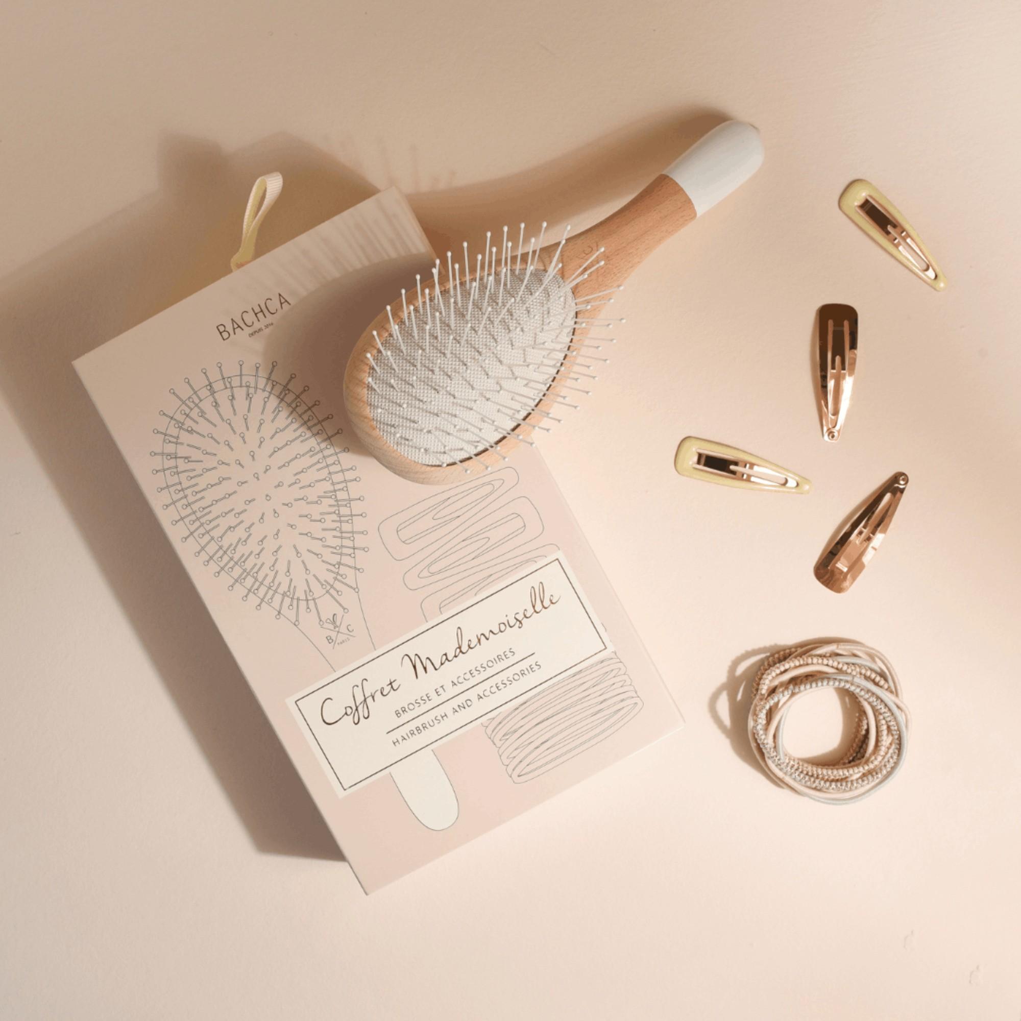 Coffret Cadeau Bachca Mademoiselle – Brosse Nylon + Accessoires Cheveux