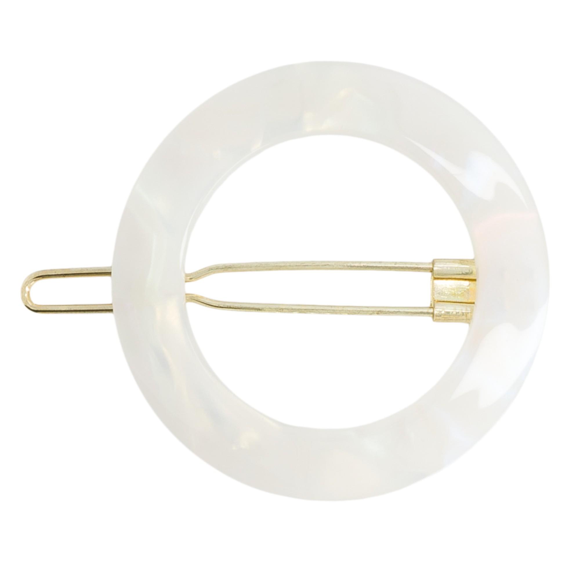 Barrette ronde nacrée