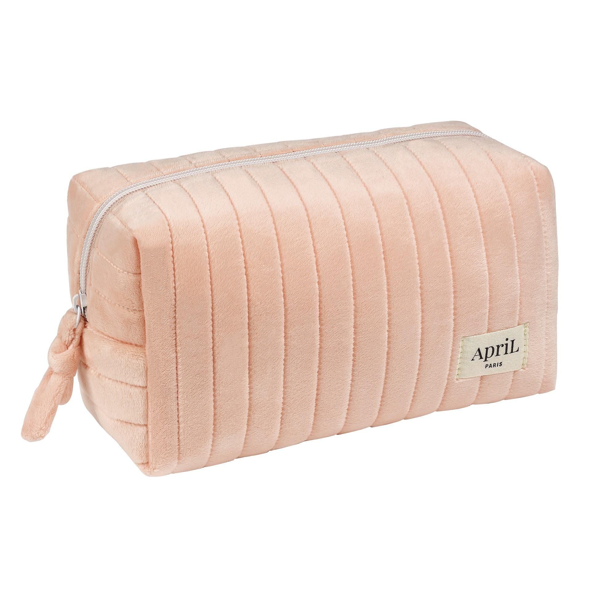 Trousse de Toilette Velours Rose Maxi (10x24x12 cm)