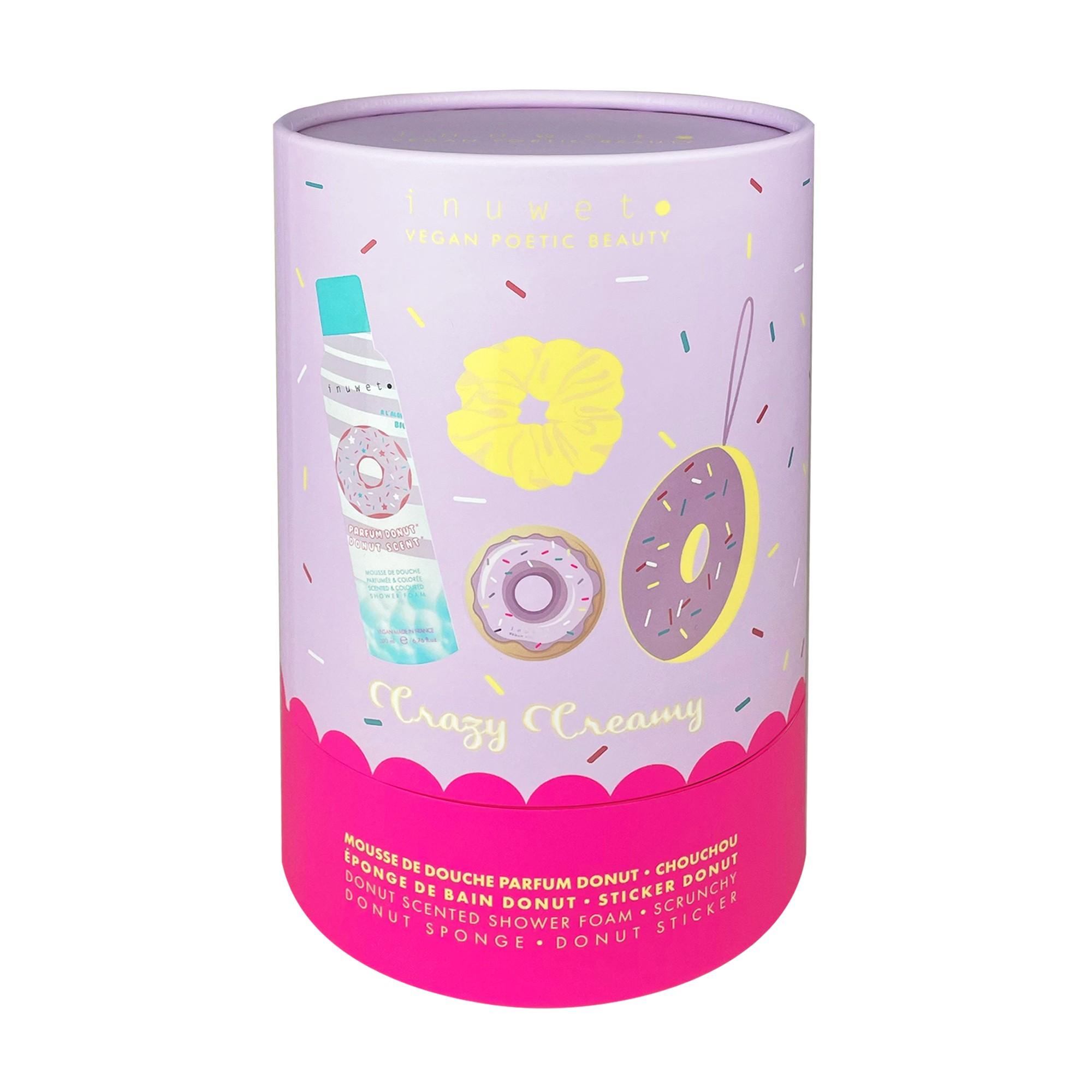 Coffret mousse de douche et accessoires " fun bath box" - Donuts